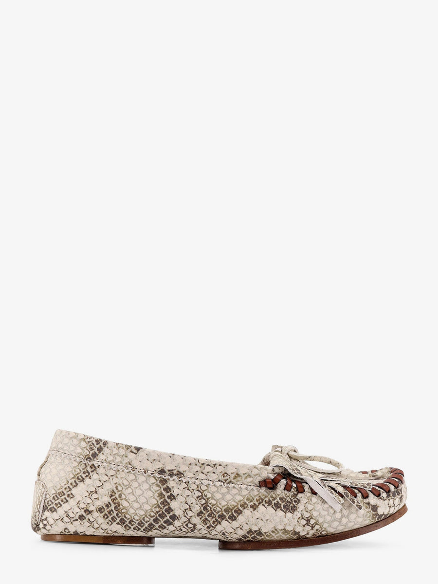 Indiana Leather Loafers With Croco Print Grey Pelle
