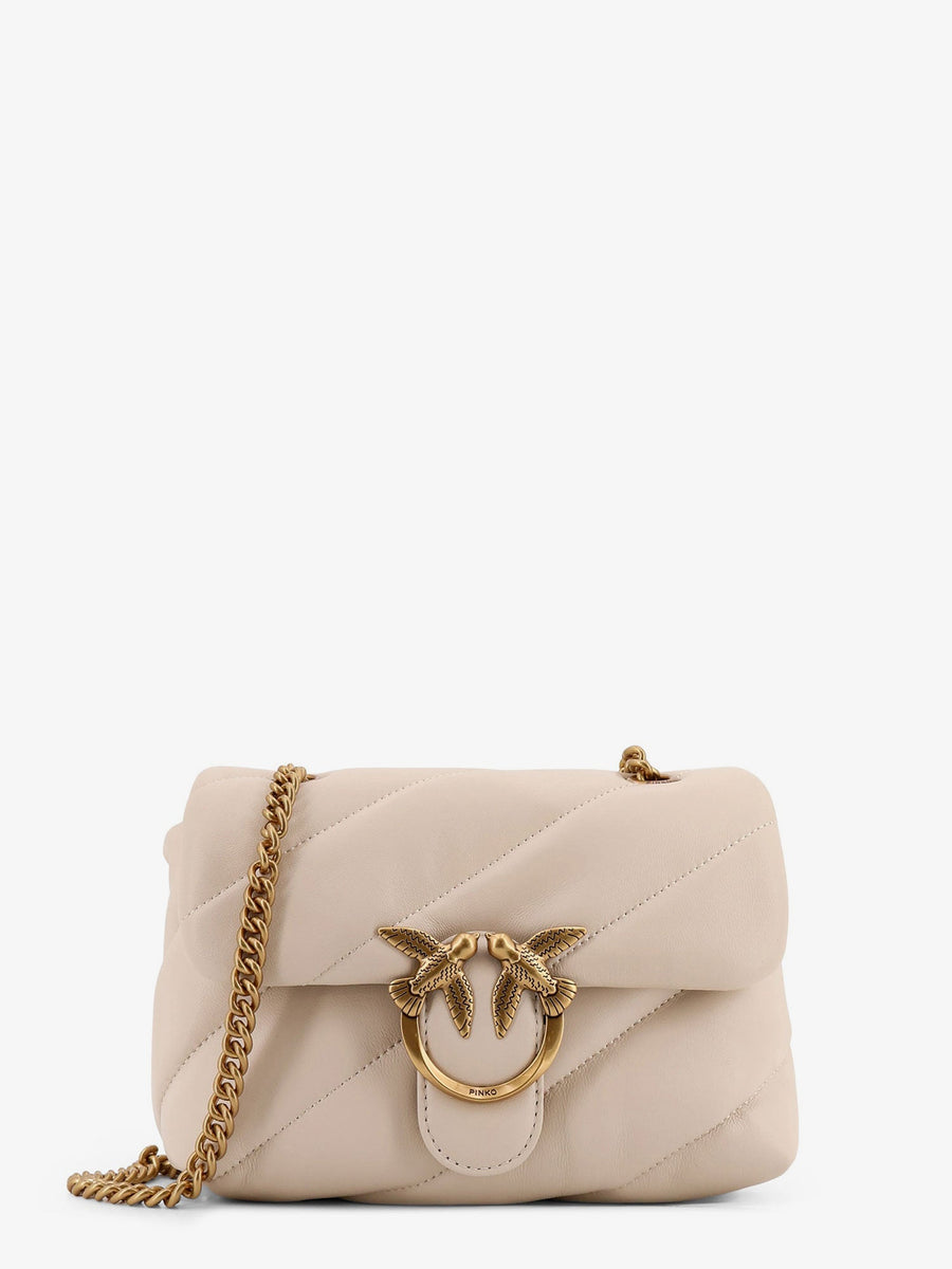 Love Puff Mini Quilted Crossbody Bag White Leather Shoulder