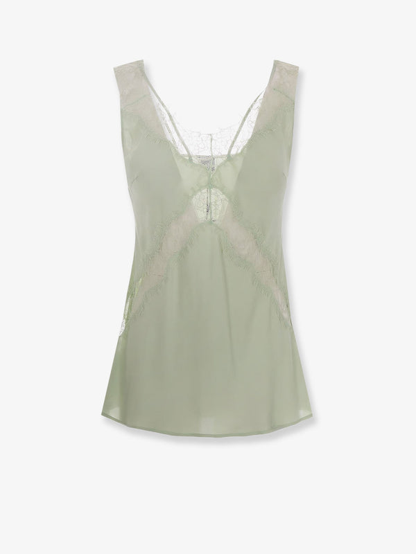 Lydia Satin Top Green Viscose T-shirts & Jerseys