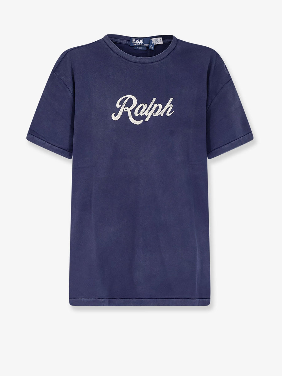 Cotton T-Shirt With Vintage Effect Blue T-shirts