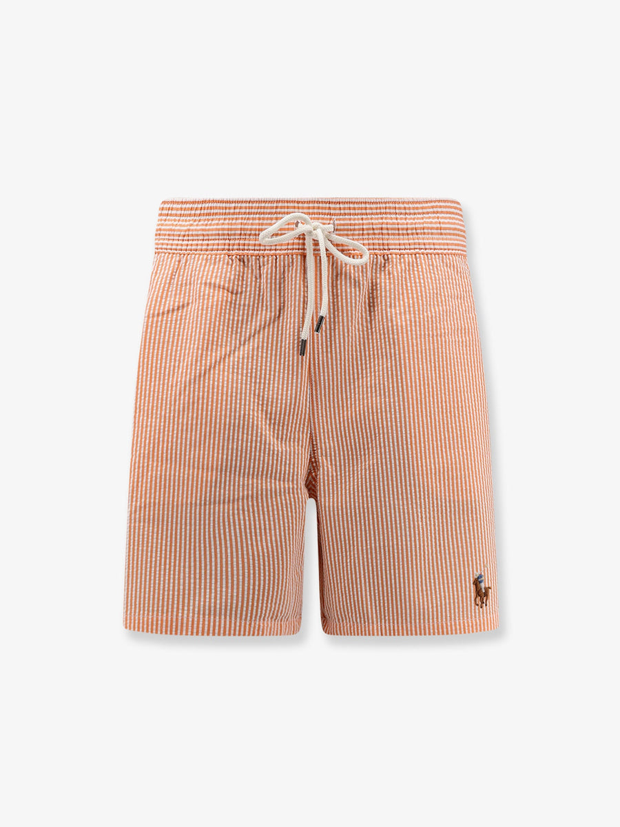 Swim Boxer Shorts Orange Cotton Blend