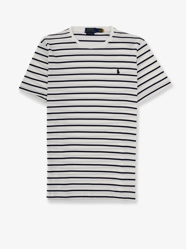 Cotton T-Shirt With Striped Pattern White T-shirts