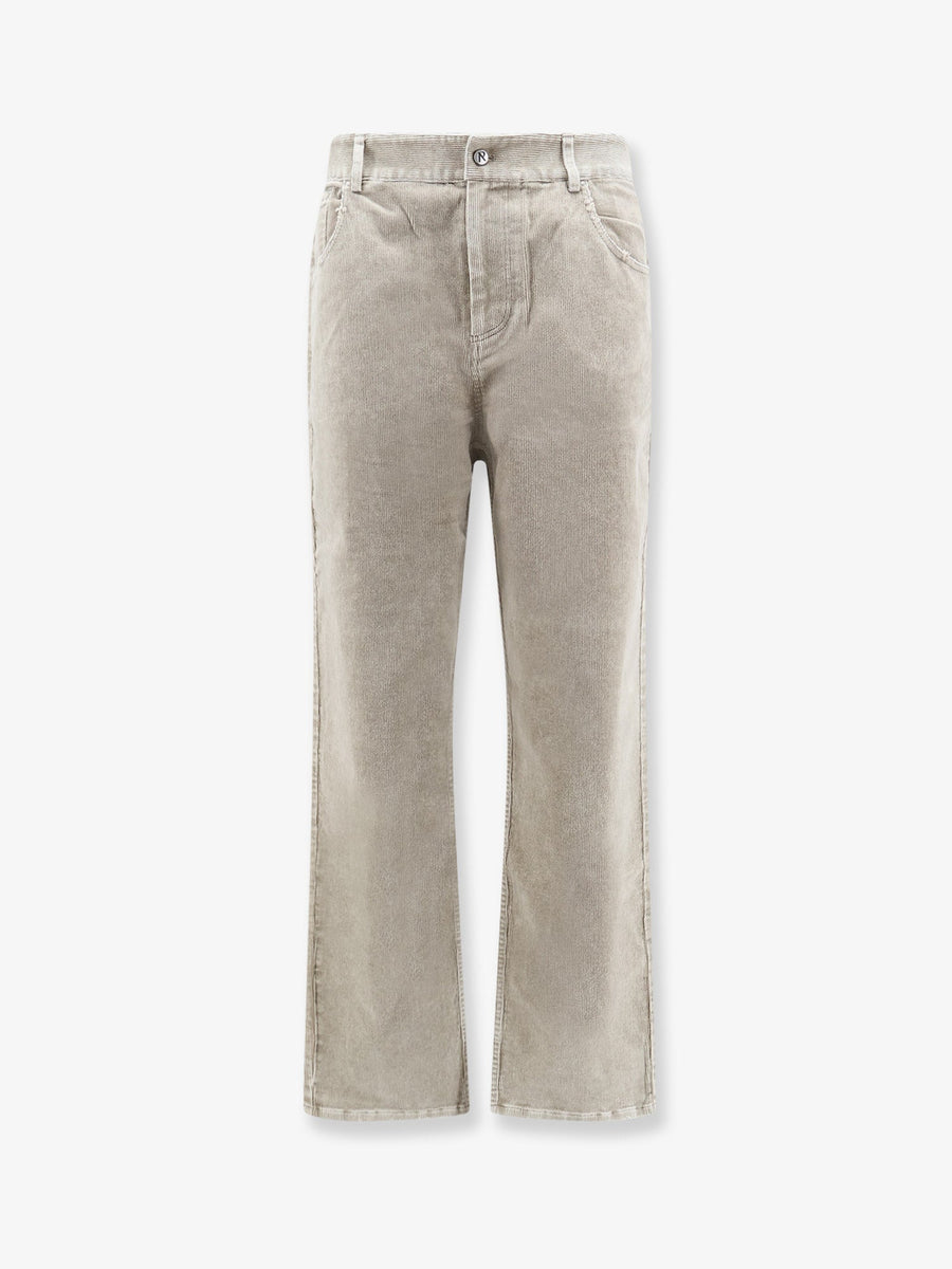 Trousers Velvet Grey Cotton