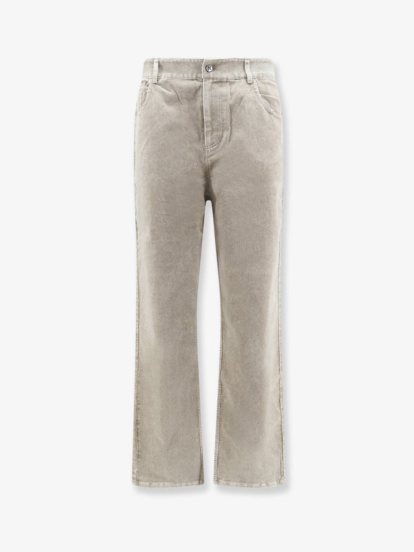 Trousers Velvet Grey Cotton