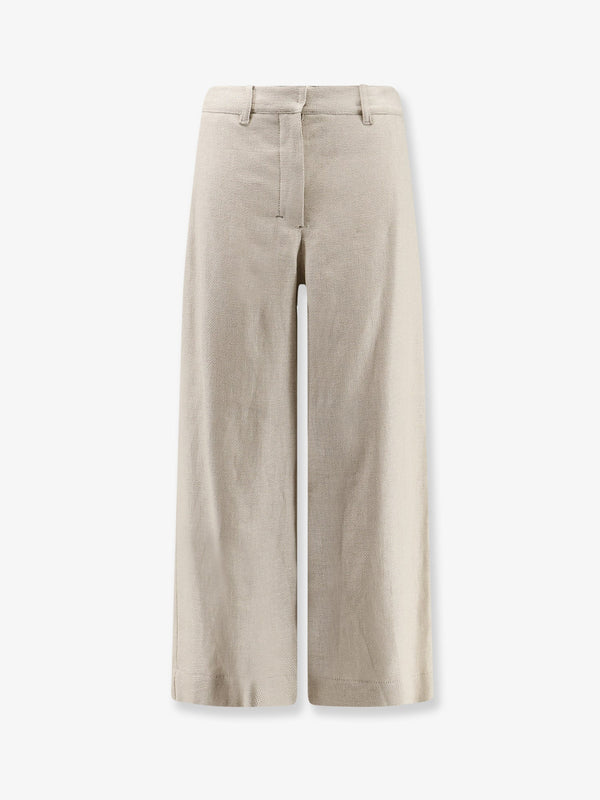 Trousers Stretch Cotton-Linen Beige
