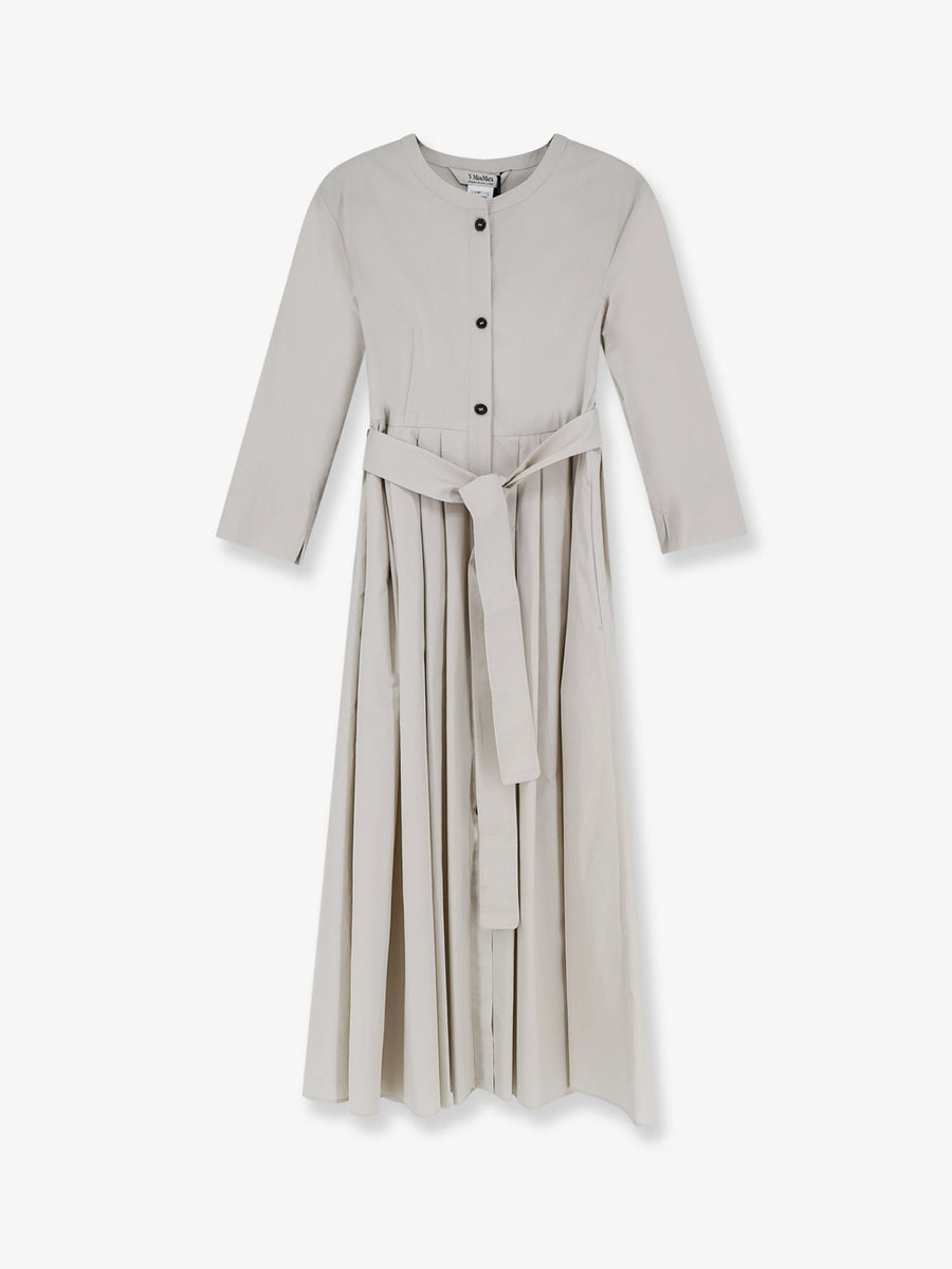 Cotton Dress With Button Closure White