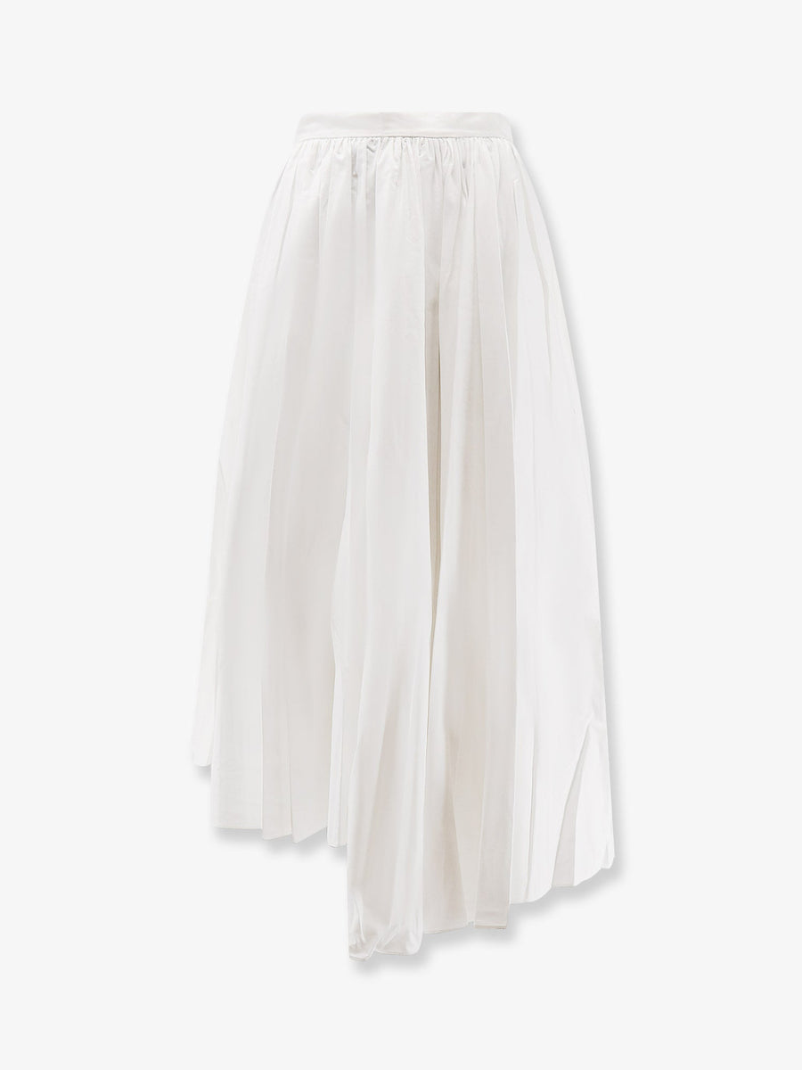 Skirt Asymmetrical White Cotton