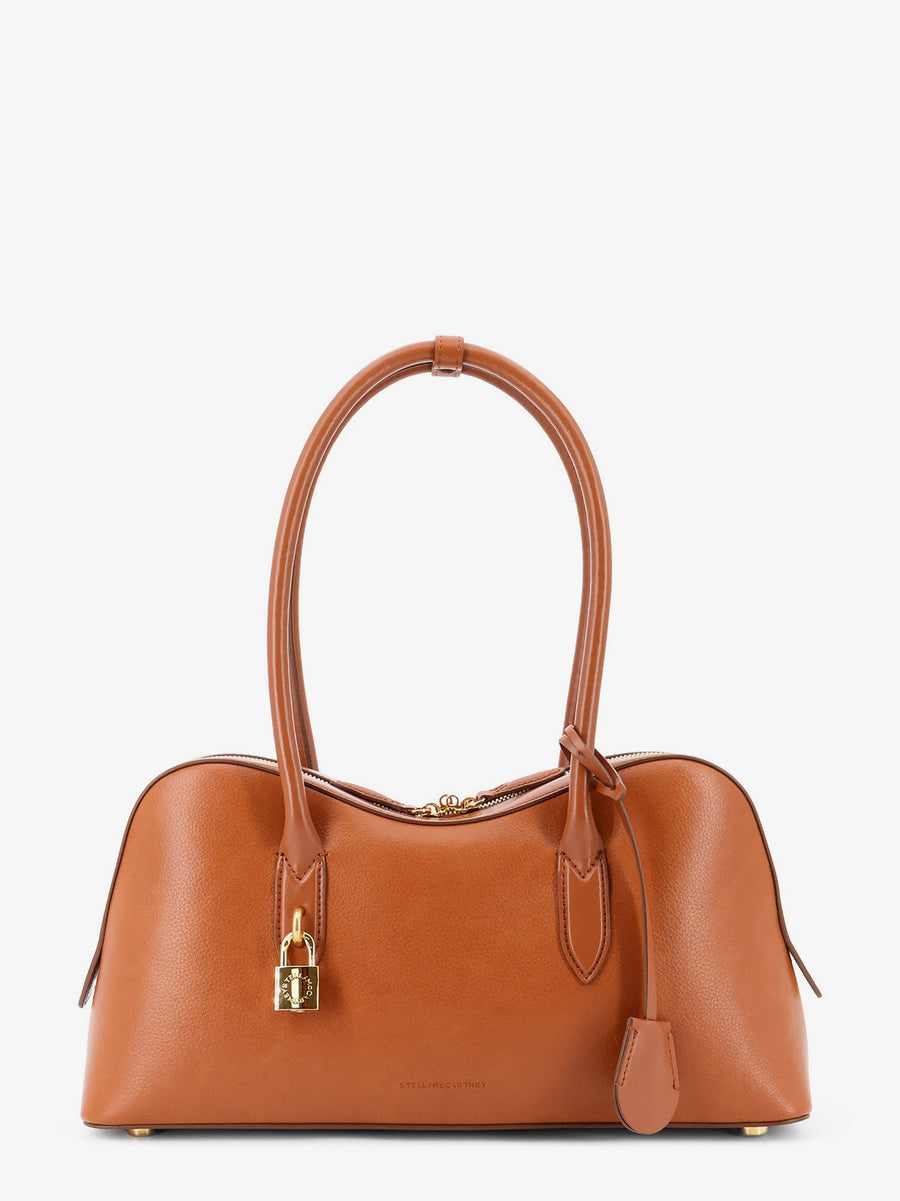 Medium Vegan Leather Shoulder Bag Brown