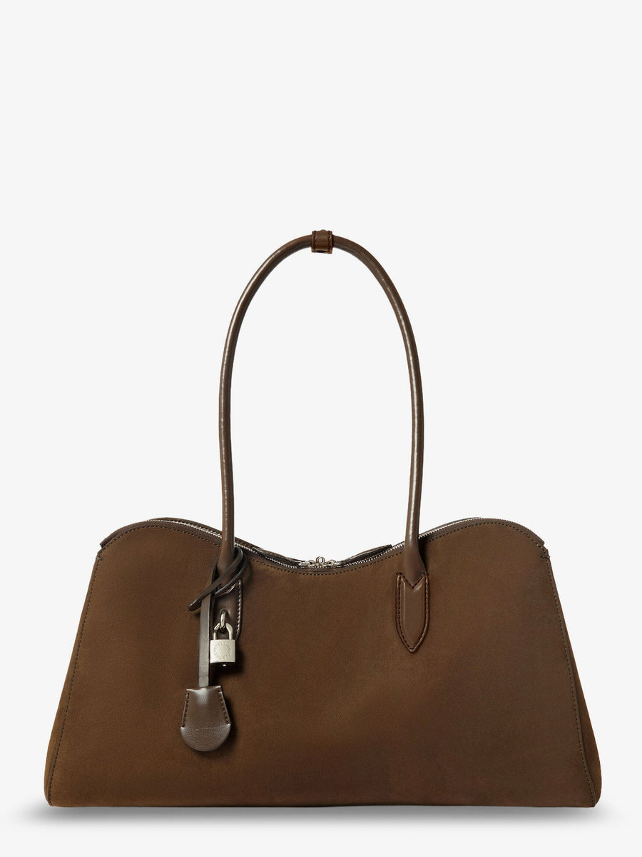 Vegan Suede Handbag Brown Polyamide Handbags