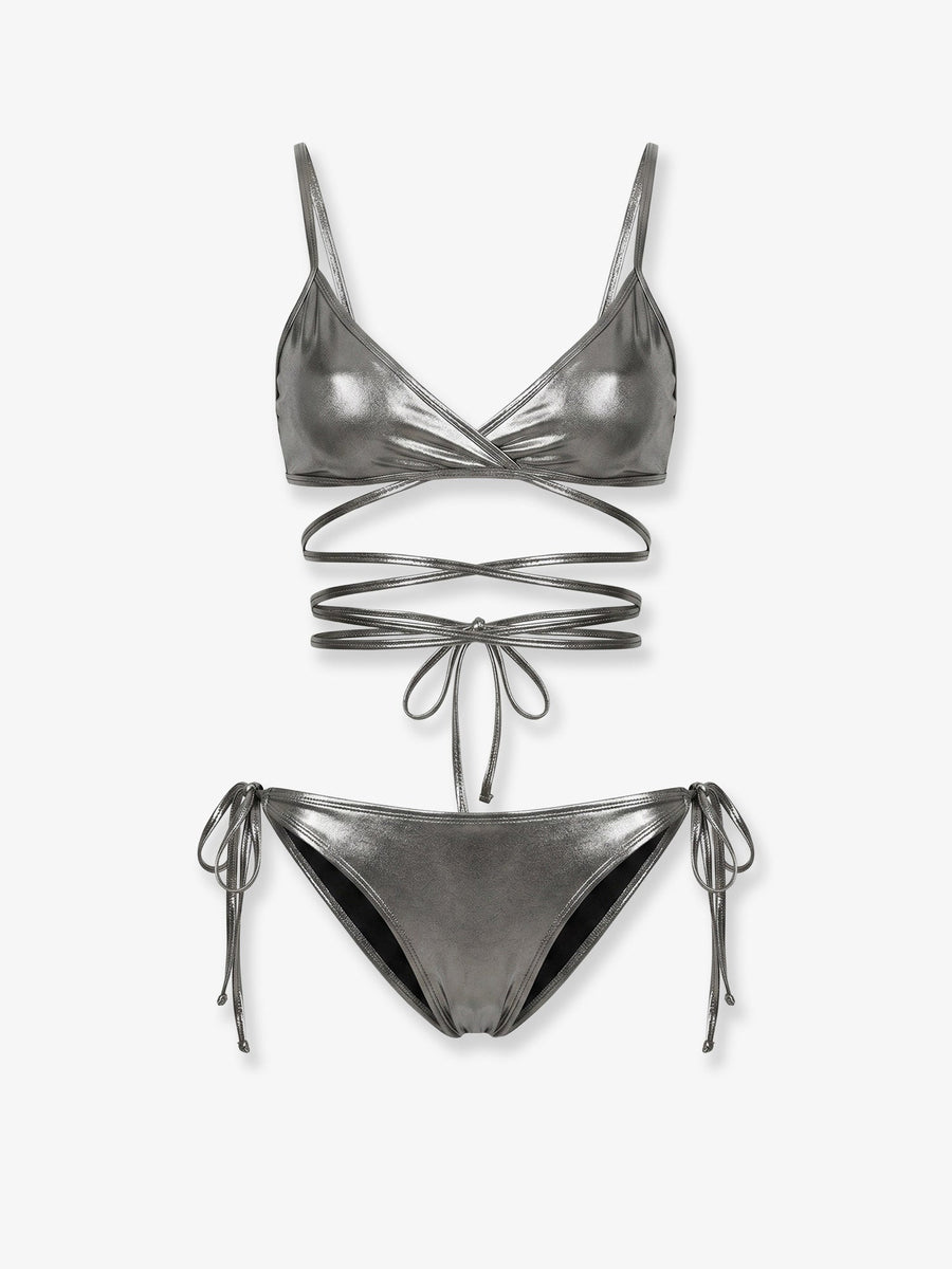 Lycra Bikini Il Primo Bagno Silver Polyester Swimwear