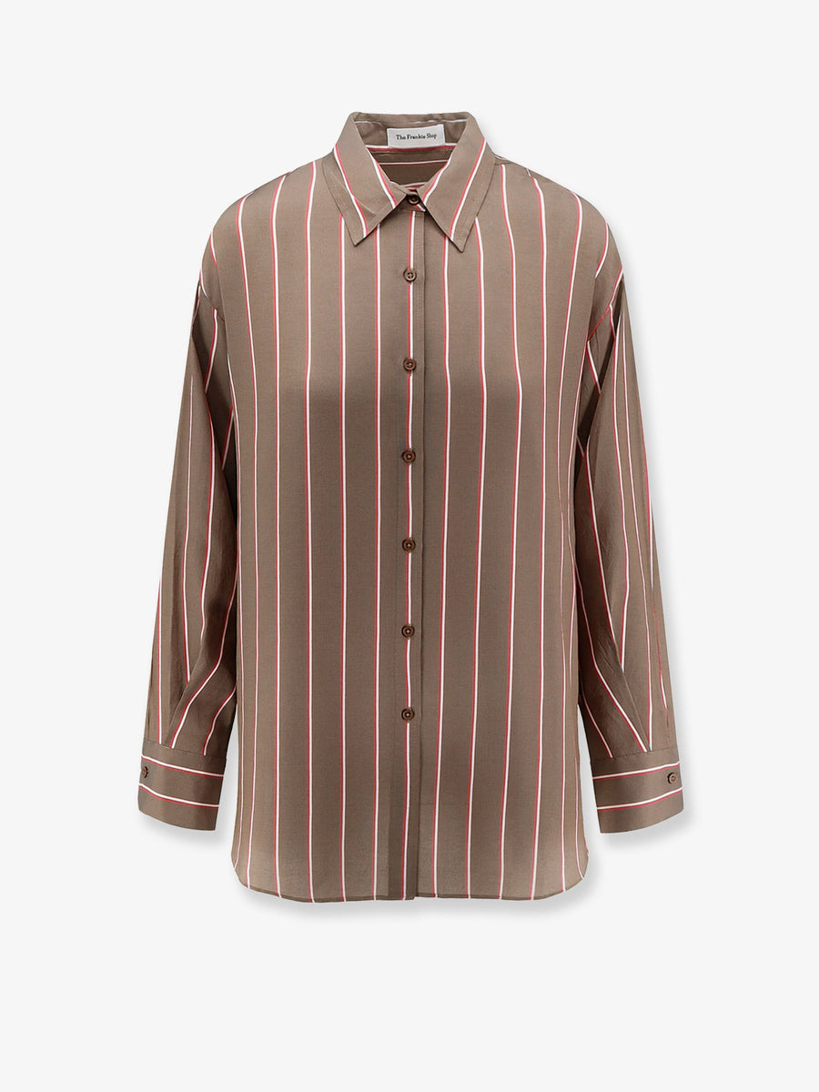 Shirt Peri Fluid Brown Viscose-Silk
