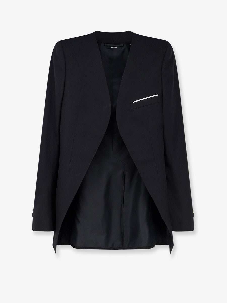 Blazer Wool-Silk Black Blazers
