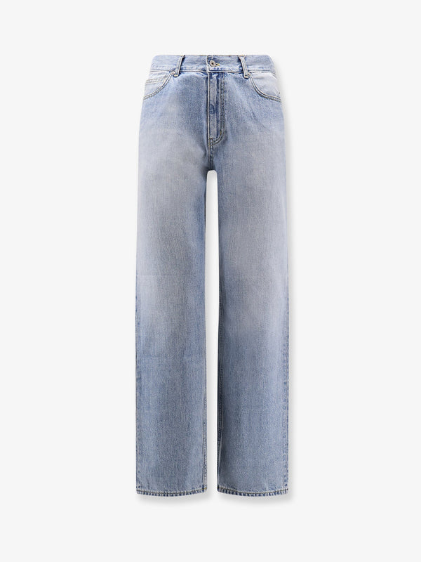 Straight Fit Cotton Jeans Blue