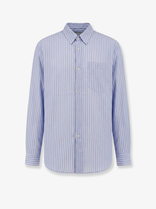 Lyocell Shirt With Striped Motif Blue