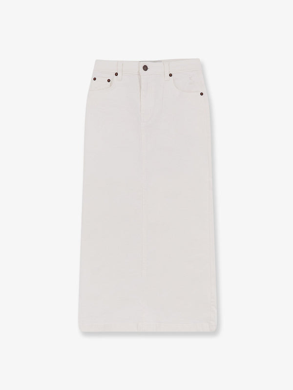 Cotton Skirt With Ripped Detail White