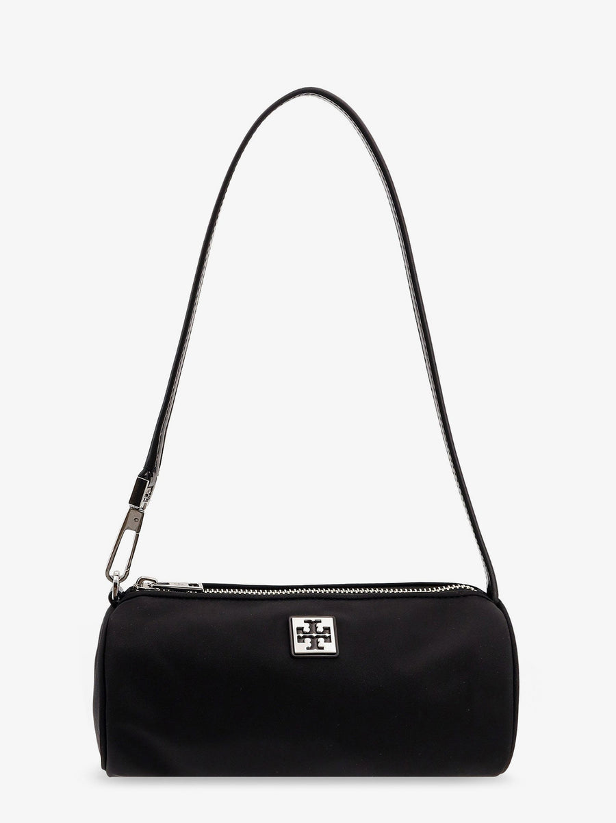 Virginia Nylon Cylindric Shoulder Bag Black
