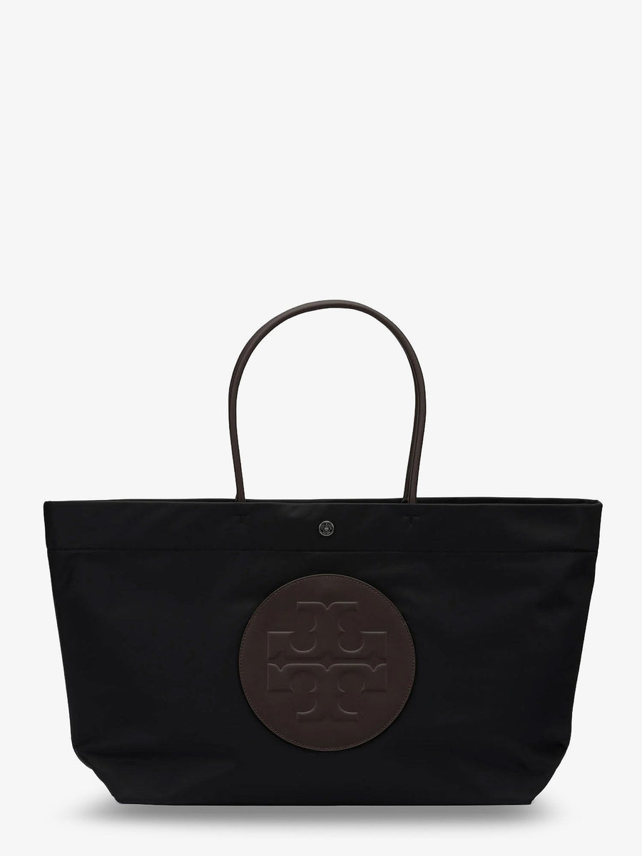 Nylon Shoulder Bag With Front Logo Black