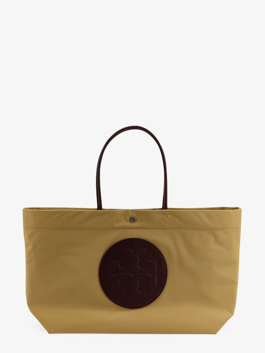 Ella Twist Nylon Shoulder Bag Beige