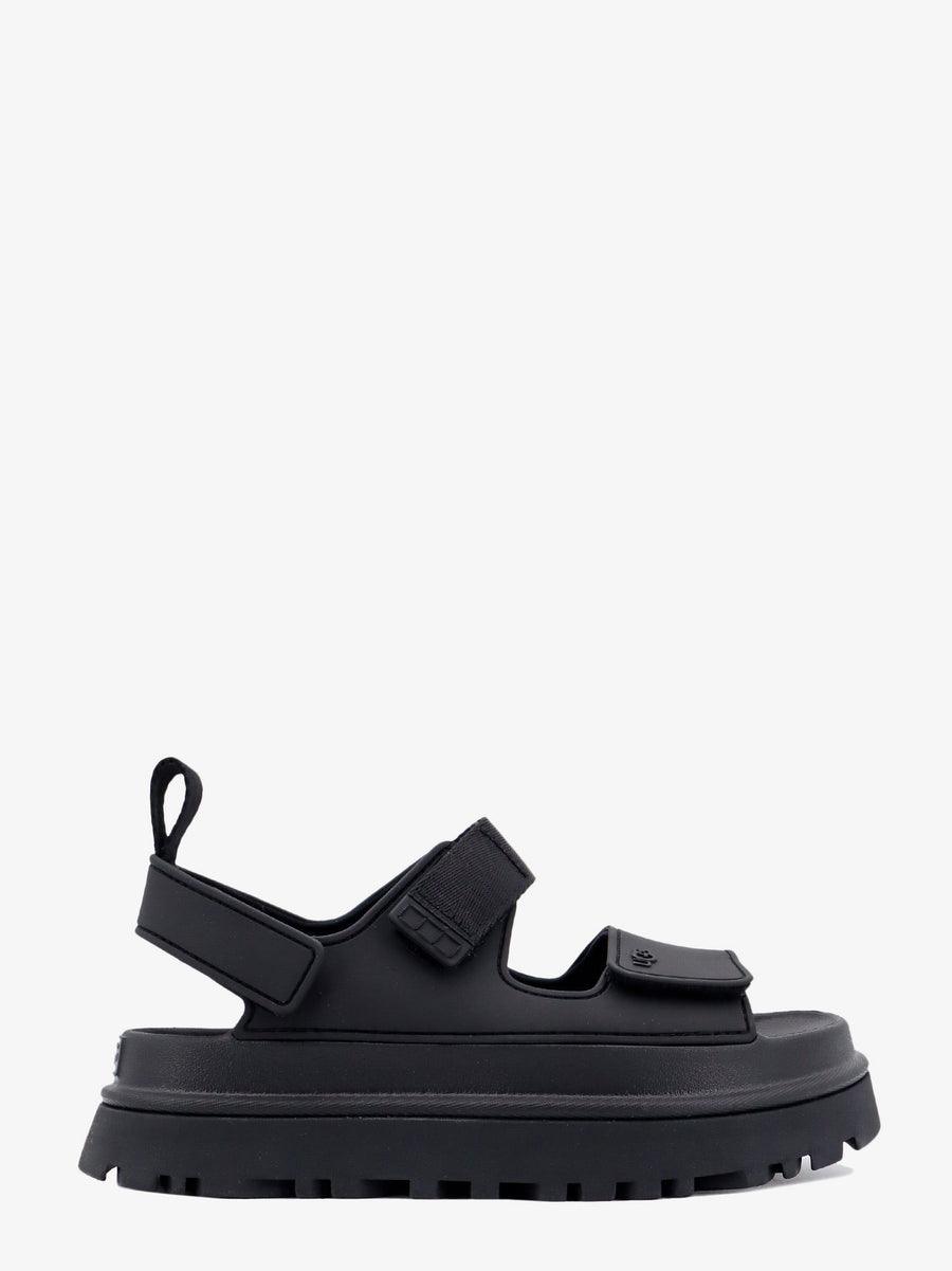 Rubber Sandals Embossed Logo Black