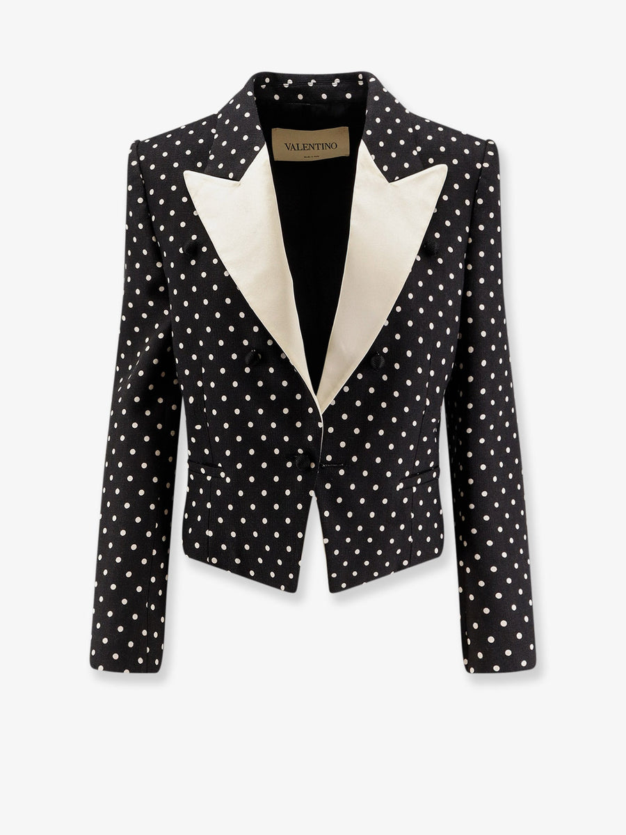 Polka-Dots Viscose Blazer Black Blazers