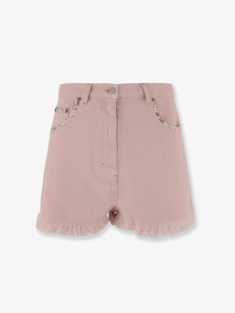 Denim Shorts Pink Cotton