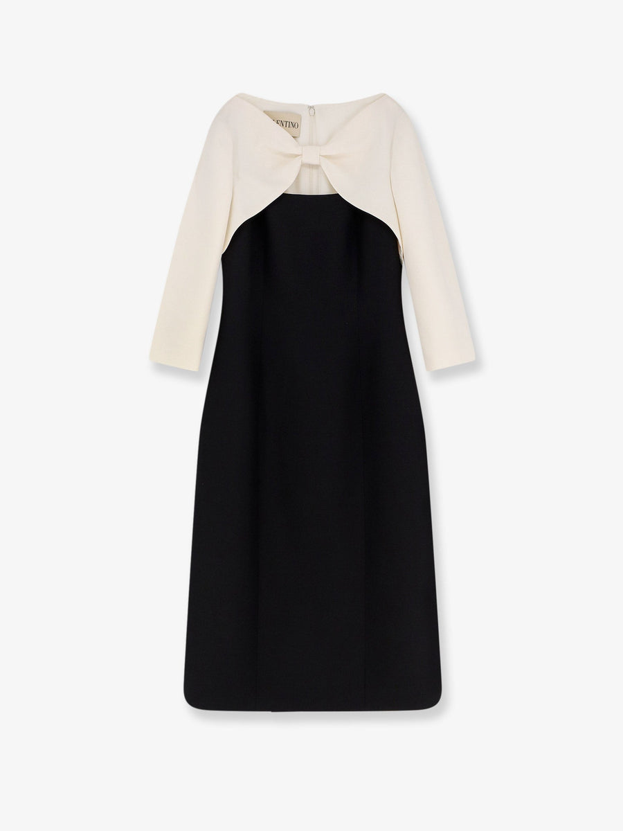 Midi Dress Crepe Black Virgin Wool