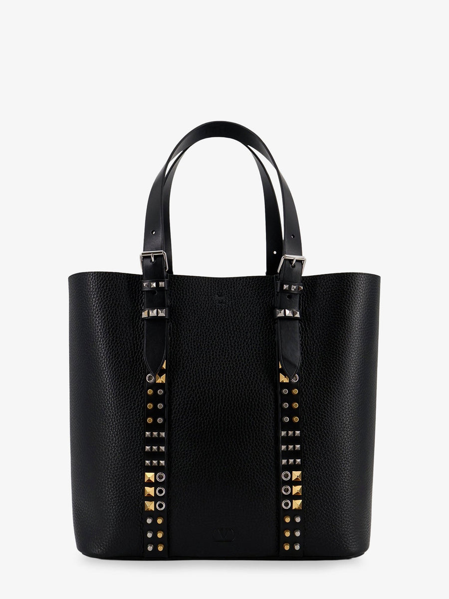 Shoulder Bag With Iconic Studs Black Leather