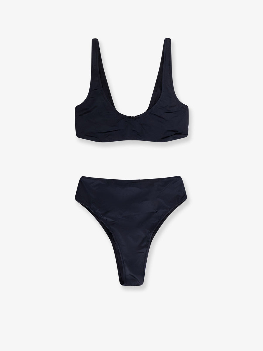 Bikini High-Waisted Blue Polyester Swimwear