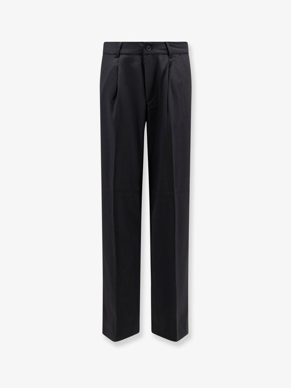 Trousers Viscose Blend Black Polyester