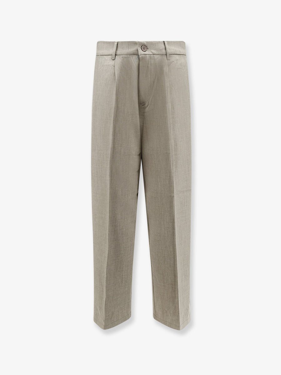 Trousers Viscose-Blend Beige Polyester