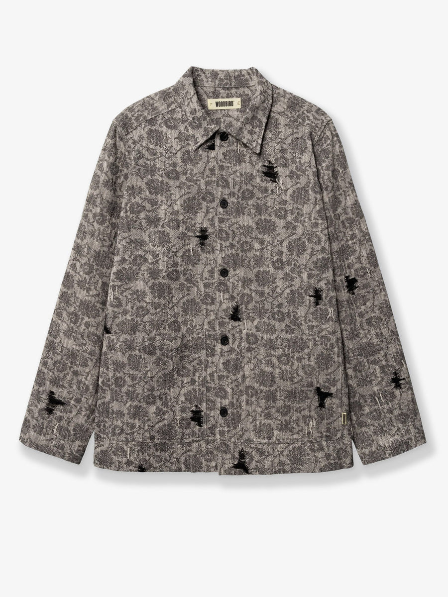 Shirt Jacket Melange Grey Cotton
