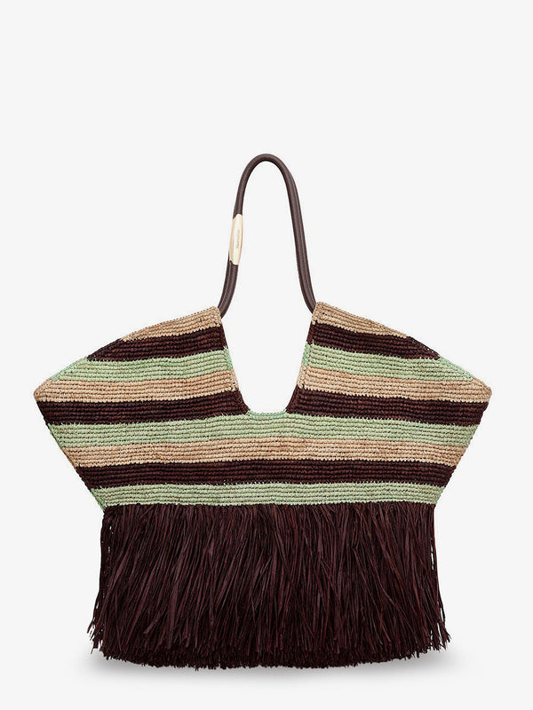 Shoulder Bag Golden Time Raffia Brown