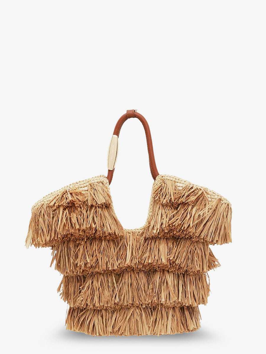 Crossbody Bag Golden Time Beige Raffia Shoulder