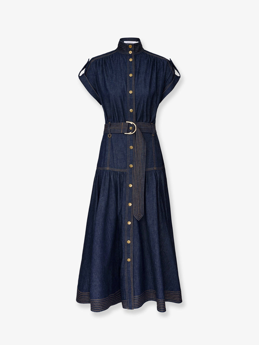 Dress Denim Blue Cotton