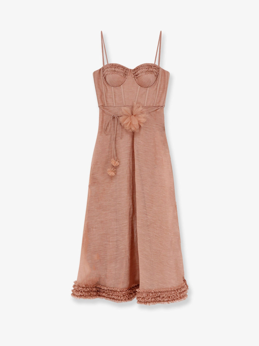 Dress Luna Pink Linen-Silk