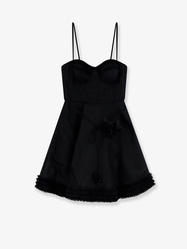 Mini Dress Luna Linen-Silk Black