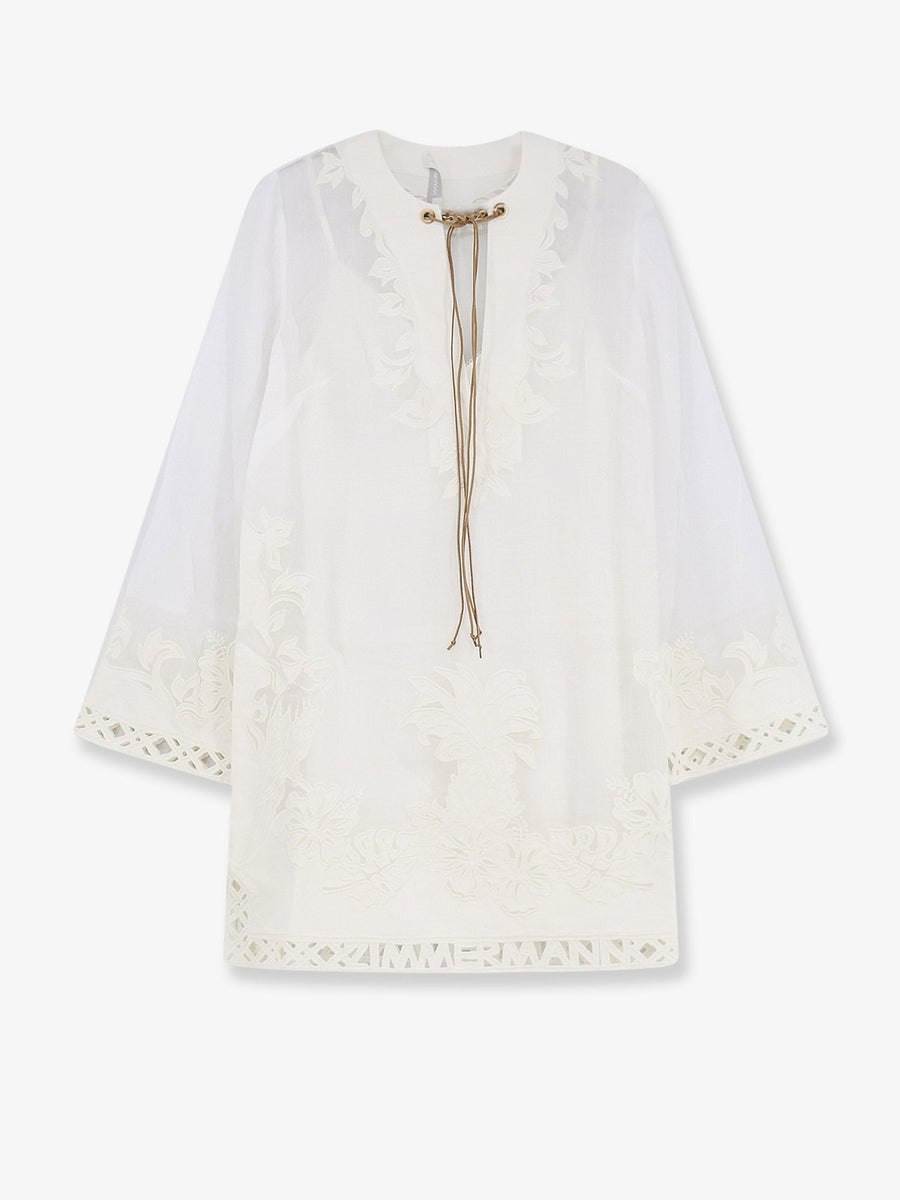 Long Ramie Dress Indra White Shirt