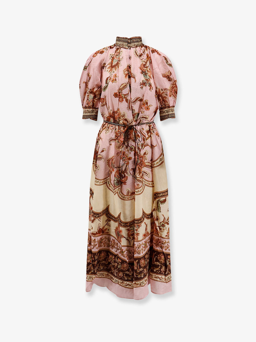 Long Dress Aster Billow Pink Silk