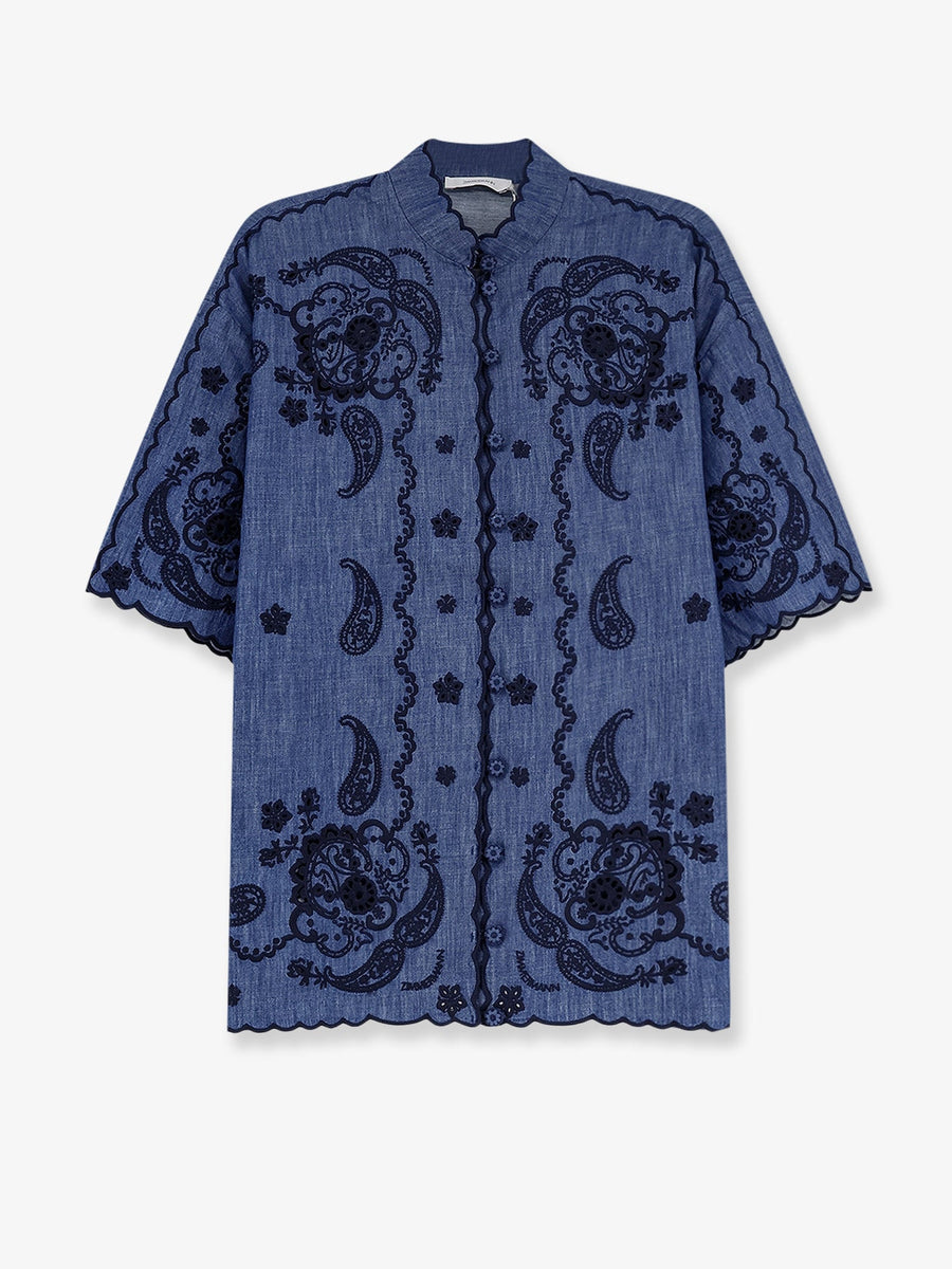 Denim Shirt Aster Blue Cotton