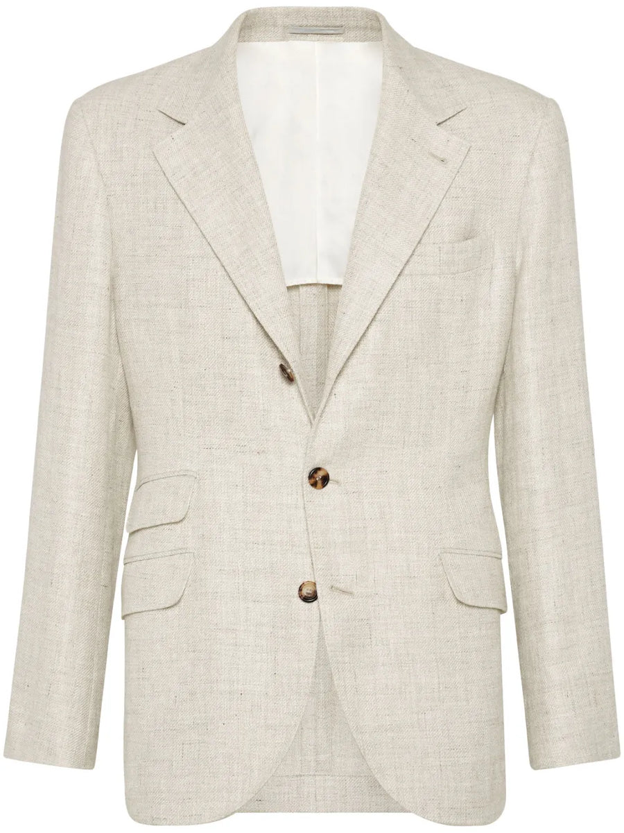 Brunello Cucinelli Eco Linen 74% blazer in beige