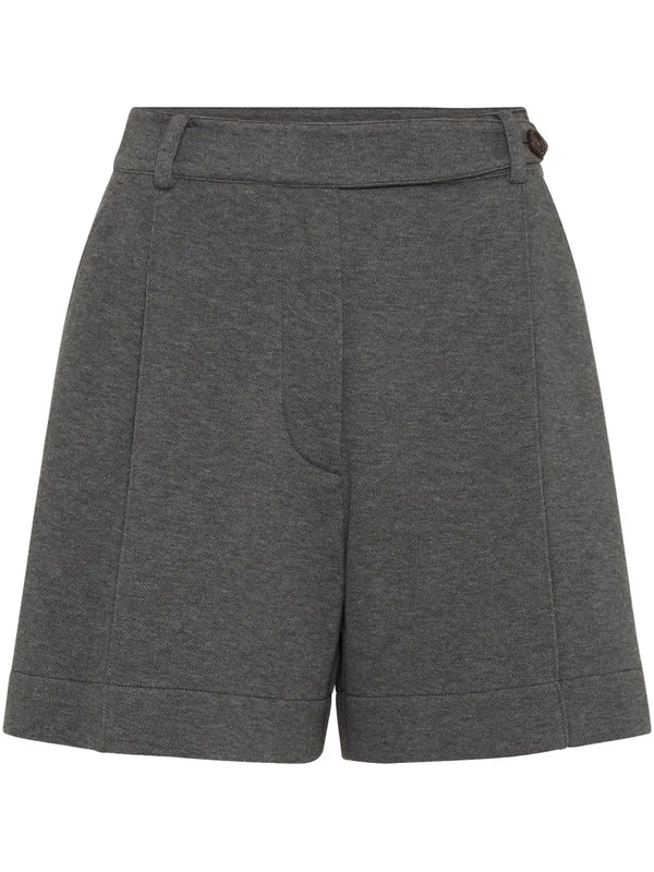 Brunello Cucinelli Cotton 93% shorts in charcoal grey