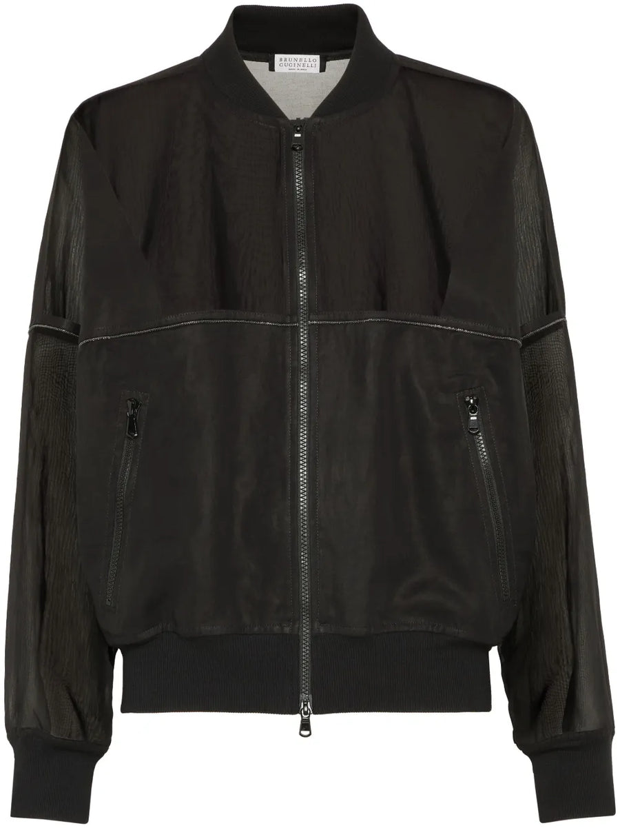 Brunello Cucinelli Cotton 100% bomber jacket in black