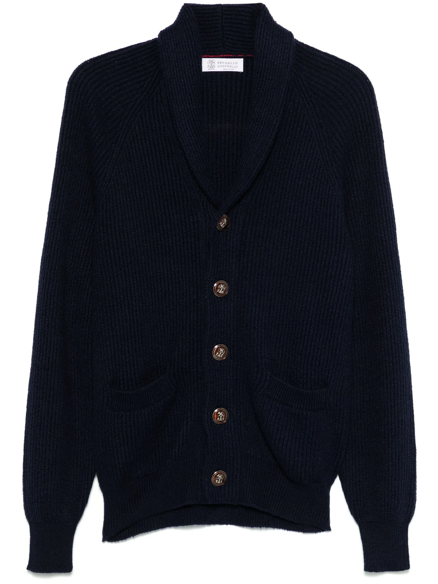 Brunello Cucinelli 100% cotton cardigan in navy