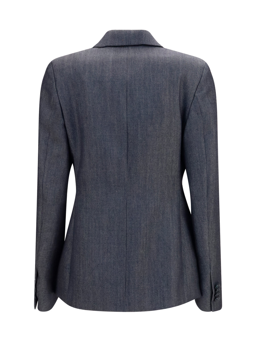 Blazer Double-Breasted Wool Dark Navy Merino Jacket
