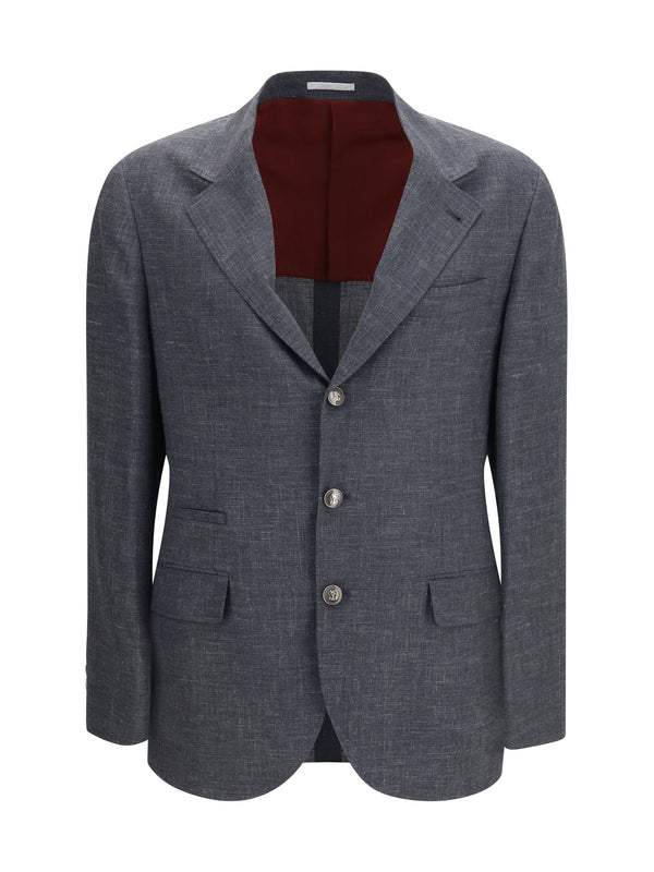 Jacket Deconstructed Flame-Textured Wool Dark Grey Merino