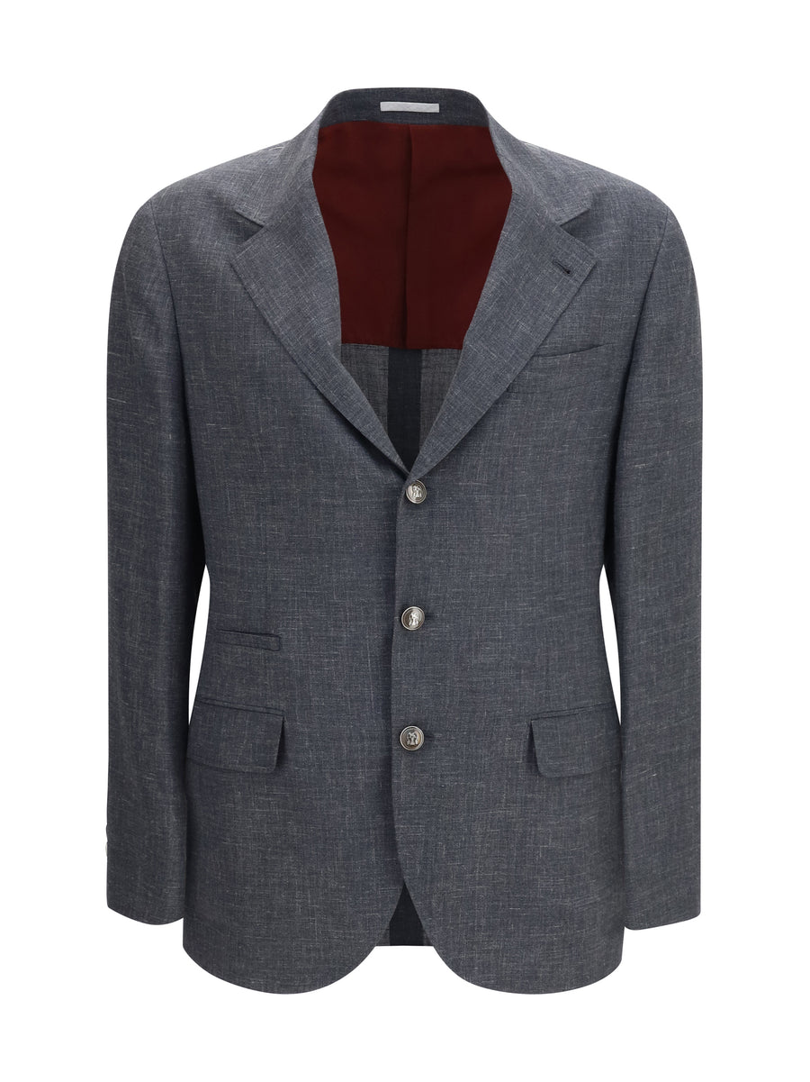 Jacket Deconstructed Flame-Textured Wool Dark Grey Merino