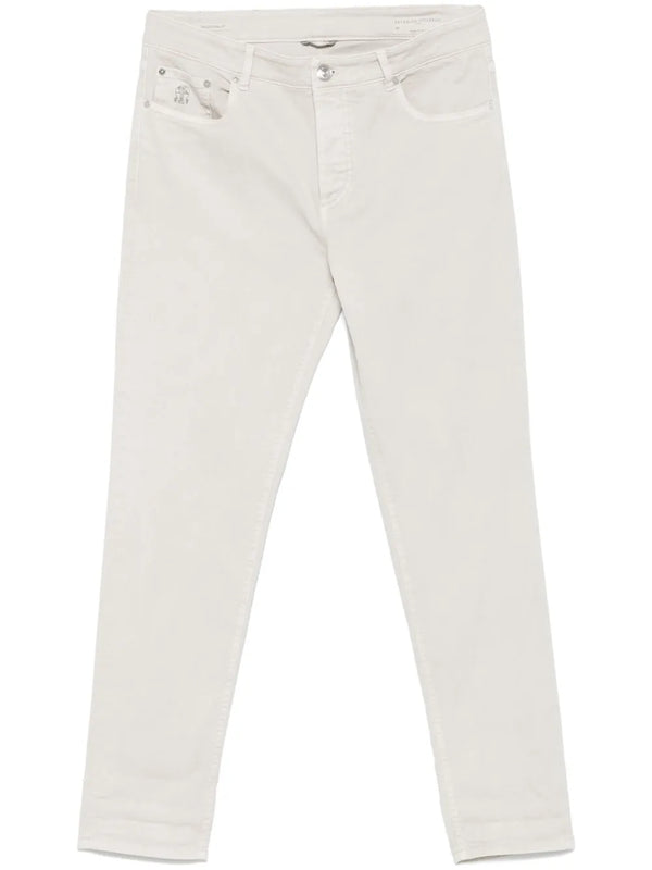 Brunello Cucinelli Cotton 99% jeans in beige