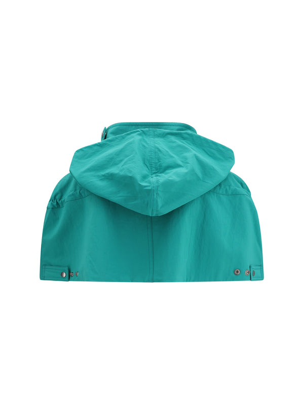 Nylon Cape Turquoise Coat