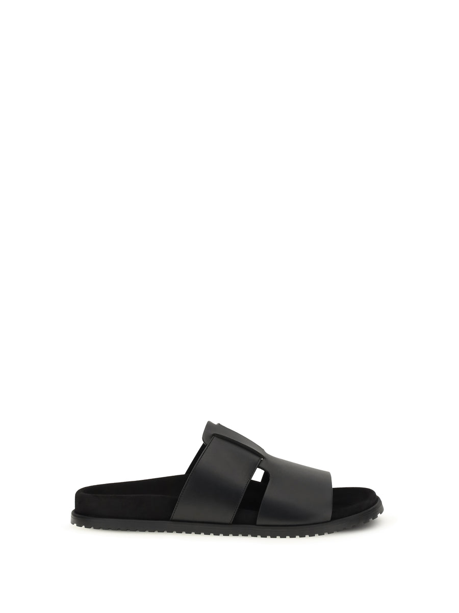 Dolce & Gabbana Upper: 100% calf leather (Bos Taurus); Sole: 100% rubber slide in black