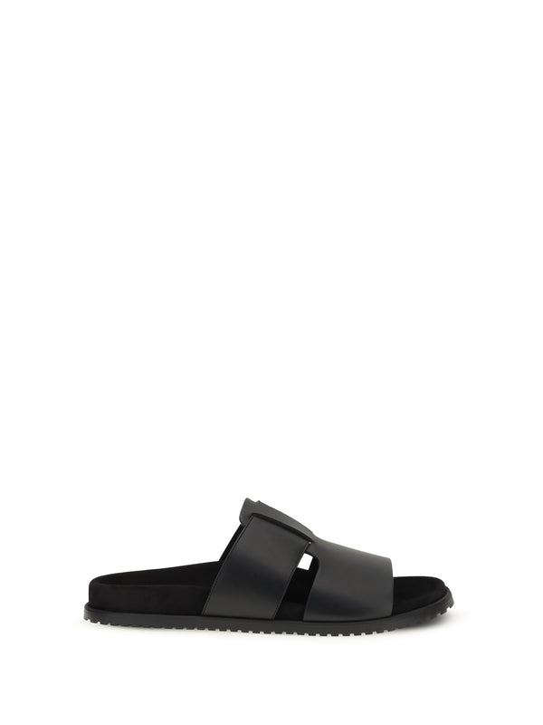 Dolce & Gabbana Upper: 100% calf leather (Bos Taurus); Sole: 100% rubber slide in black